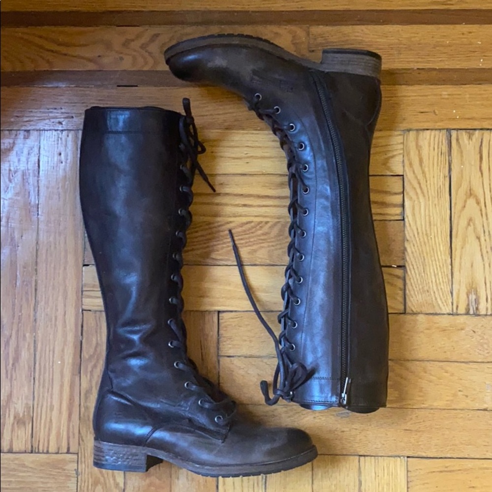 Frye Brown Lace Up Boots